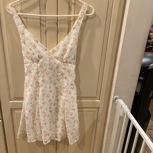 SHEIN Floral White and Pink Dress
